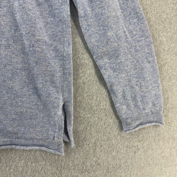 J.Crew Women's Large V-Neck Sweater Soft Cotton Wool Blend Carolina Blue Knit - Picture 5 of 14